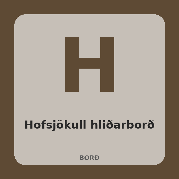 [BH-BRD-011-01] Hofsjökull hliðarborð (Eik)