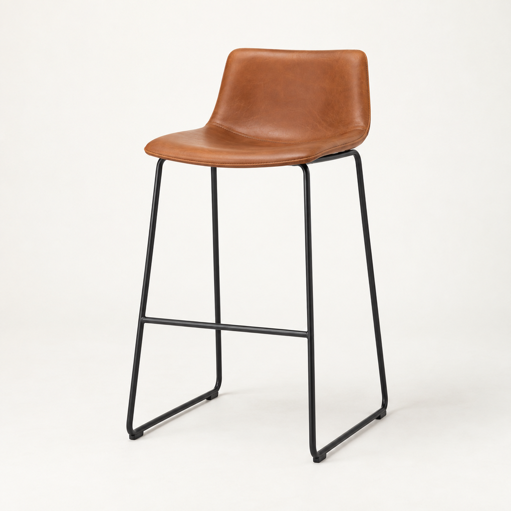 [BH-STL-T32-01] Steel and Leather Bar Stool