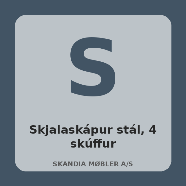 [BH-SKR-T36-01] Skjalaskápur stál, 4 skúffur