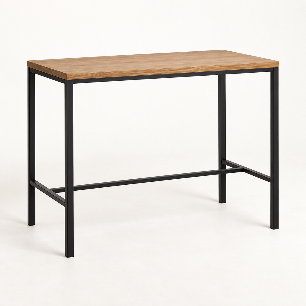 [BH-BRD-T44-01] Steel and Oak Bar Table 110 cm